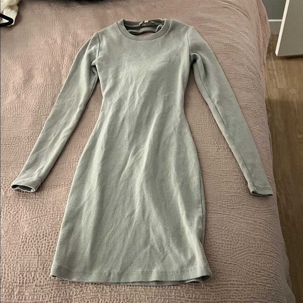 Green casual Long Sleeve Dress